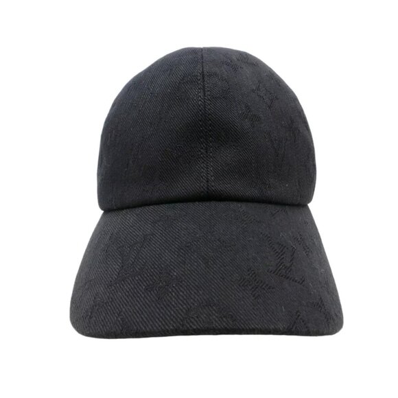 Authentic LOUIS VUITTON Newsboy Essential Cap Size:58 Hat Black Cotton #36632477 - Picture 13 of 16